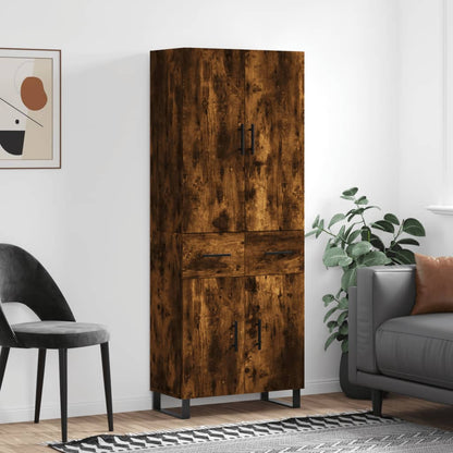 Skříň Highboard Betonově Šedá 69,5X34X180 Cm Kompozitní Dřevo