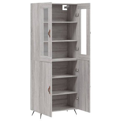 Skříň Highboard Šedá Sonoma 69,5 X 34 X 180 Cm Kompozitní Dřevo