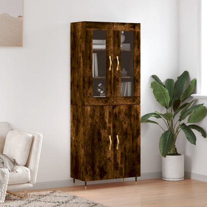 Skříň Highboard Šedá Sonoma 69,5 X 34 X 180 Cm Kompozitní Dřevo
