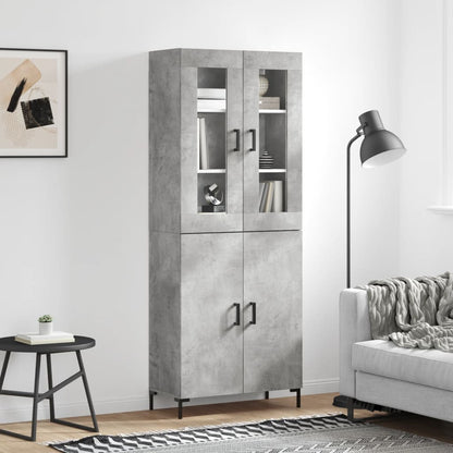 Skříň Highboard Šedá Sonoma 69,5 X 34 X 180 Cm Kompozitní Dřevo