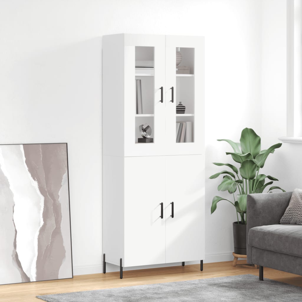 Skříň Highboard Betonově Šedá 69,5X34X180 Cm Kompozitní Dřevo