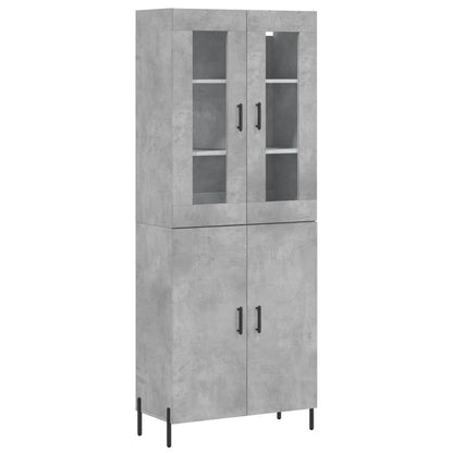 Skříň Highboard Betonově Šedá 69,5X34X180 Cm Kompozitní Dřevo