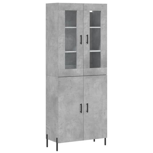 Skříň Highboard Betonově Šedá 69,5X34X180 Cm Kompozitní Dřevo
