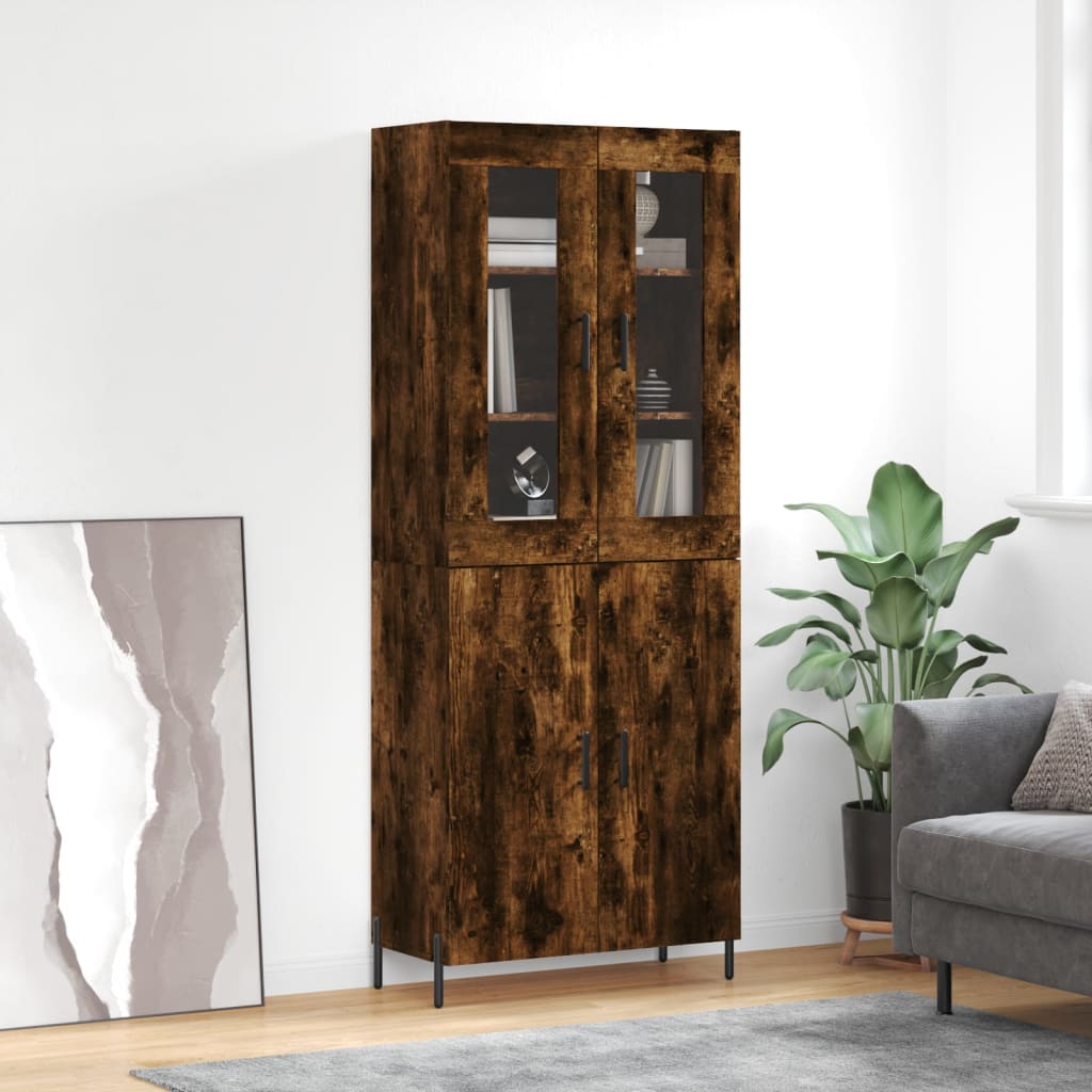 Skříň Highboard Betonově Šedá 69,5X34X180 Cm Kompozitní Dřevo