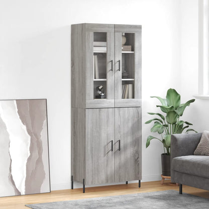Skříň Highboard Betonově Šedá 69,5X34X180 Cm Kompozitní Dřevo