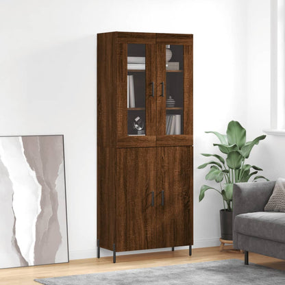 Skříň Highboard Betonově Šedá 69,5X34X180 Cm Kompozitní Dřevo
