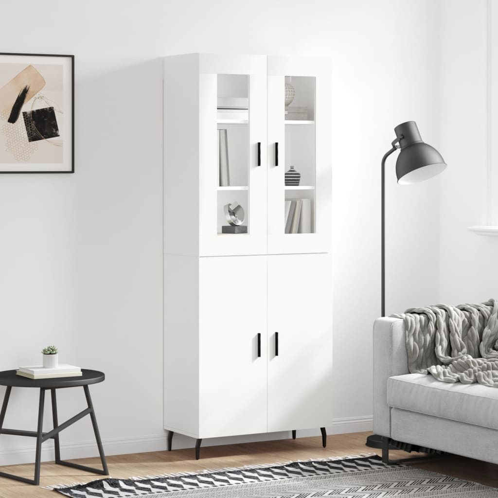 Skříň Highboard Betonově Šedá 69,5X34X180 Cm Kompozitní Dřevo