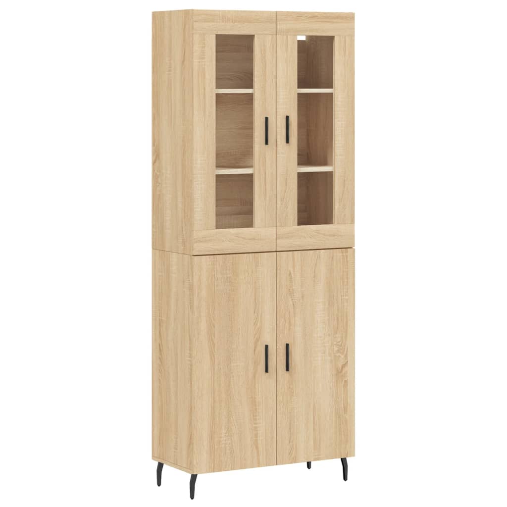Skříň Highboard Dub Sonoma 69,5 X 34 X 180 Cm Kompozitní Dřevo