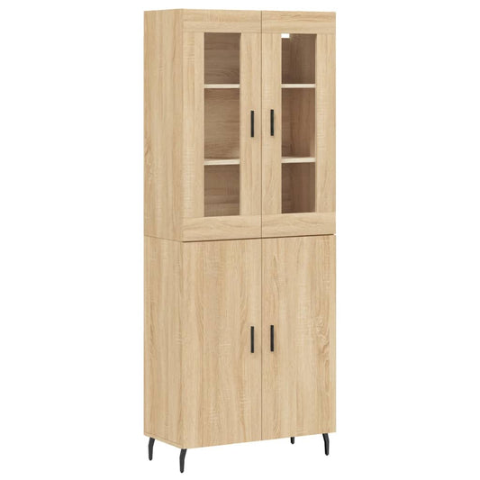 Skříň Highboard Dub Sonoma 69,5 X 34 X 180 Cm Kompozitní Dřevo