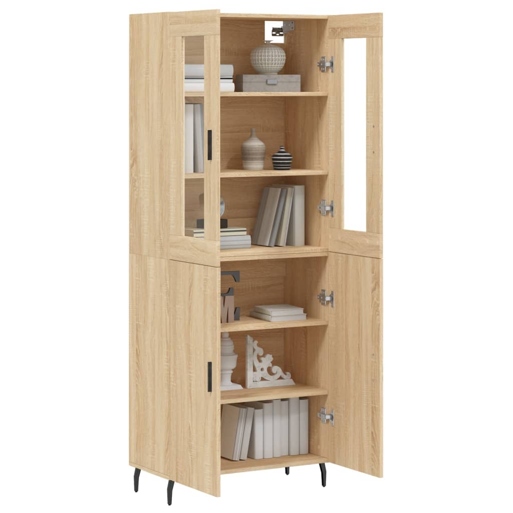 Skříň Highboard Dub Sonoma 69,5 X 34 X 180 Cm Kompozitní Dřevo