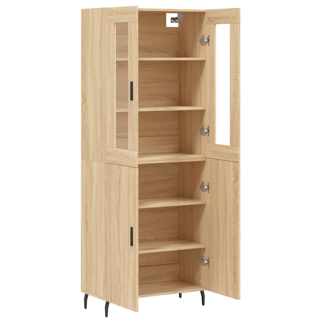 Skříň Highboard Dub Sonoma 69,5 X 34 X 180 Cm Kompozitní Dřevo