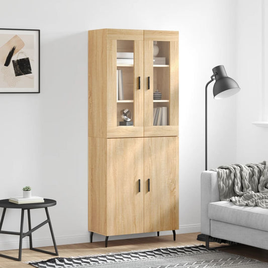 Skříň Highboard Dub Sonoma 69,5 X 34 X 180 Cm Kompozitní Dřevo