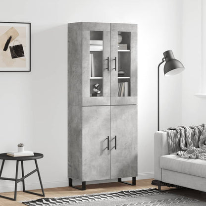 Skříň Highboard Betonově Šedá 69,5X34X180 Cm Kompozitní Dřevo