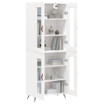 Skříň Highboard Bílá 69,5 X 34 X 180 Cm Kompozitní Dřevo