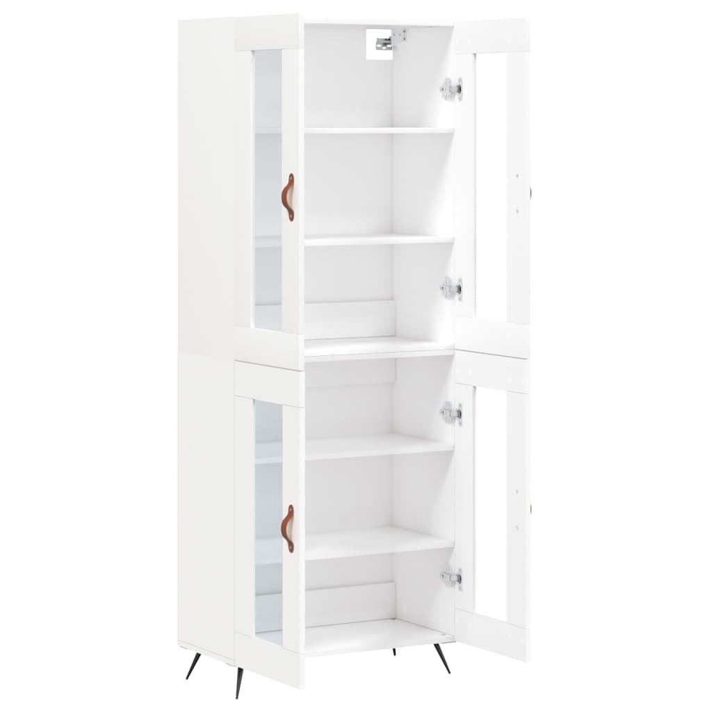 Skříň Highboard Bílá 69,5 X 34 X 180 Cm Kompozitní Dřevo
