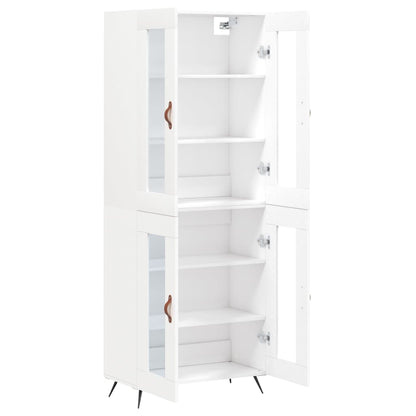 Skříň Highboard Bílá 69,5 X 34 X 180 Cm Kompozitní Dřevo