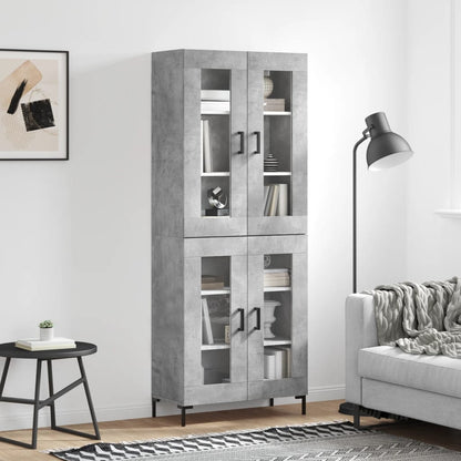 Skříň Highboard Šedá Sonoma 69,5 X 34 X 180 Cm Kompozitní Dřevo