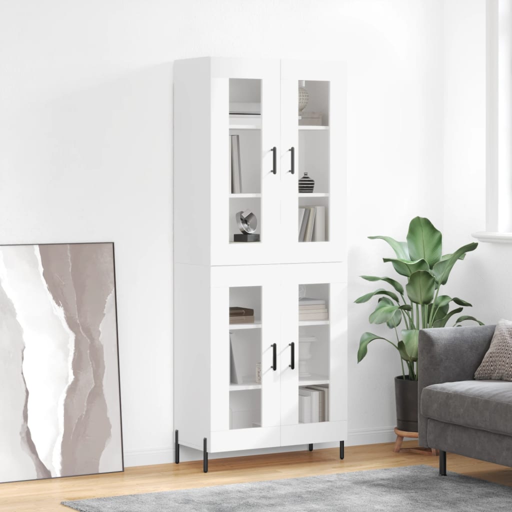 Skříň Highboard Betonově Šedá 69,5X34X180 Cm Kompozitní Dřevo