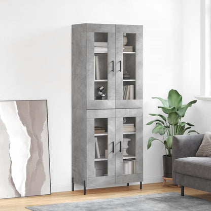 Skříň Highboard Betonově Šedá 69,5X34X180 Cm Kompozitní Dřevo