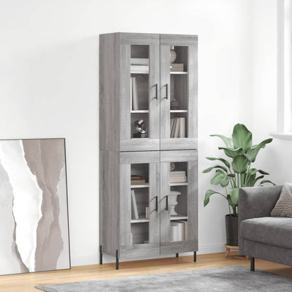 Skříň Highboard Betonově Šedá 69,5X34X180 Cm Kompozitní Dřevo