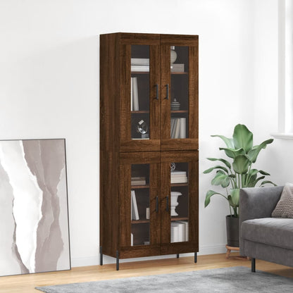 Skříň Highboard Betonově Šedá 69,5X34X180 Cm Kompozitní Dřevo