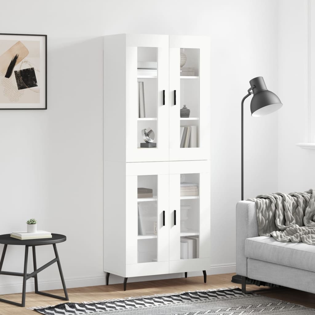 Skříň Highboard Betonově Šedá 69,5X34X180 Cm Kompozitní Dřevo