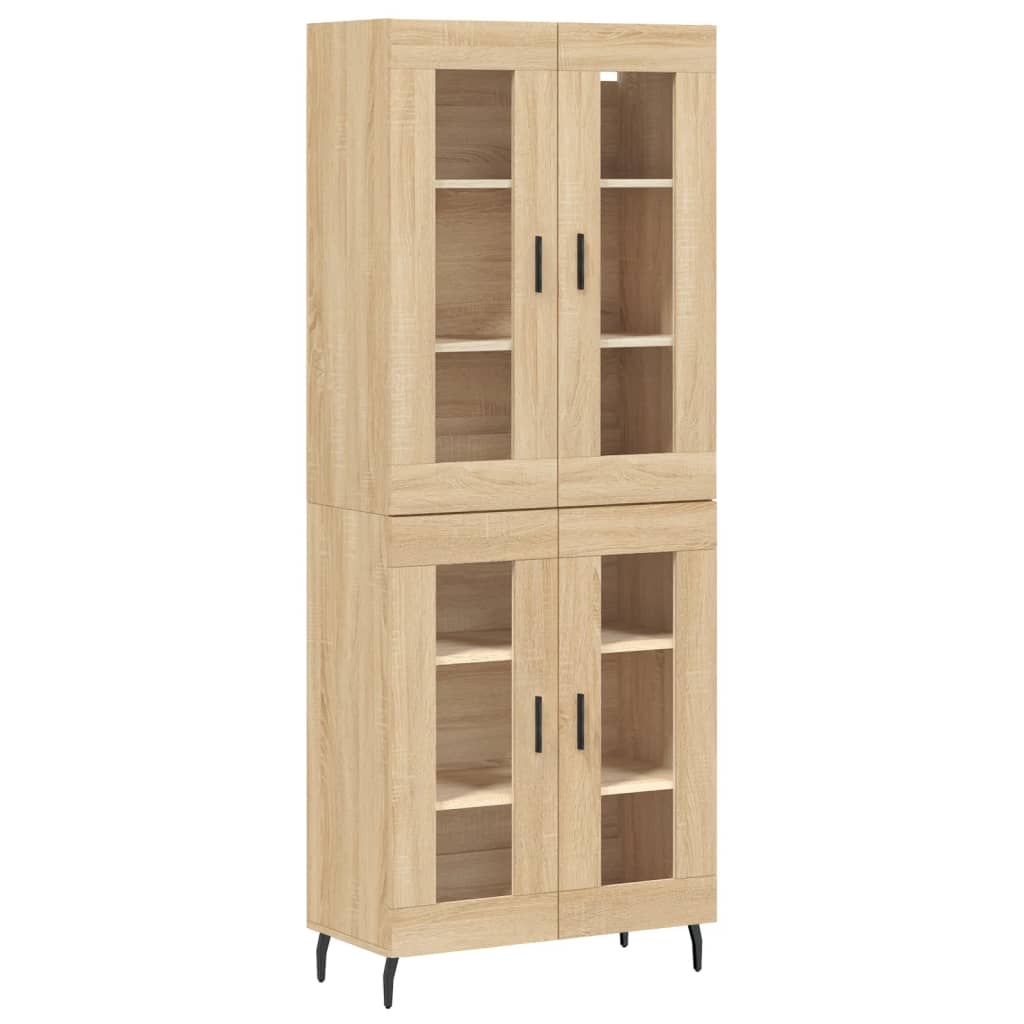 Skříň Highboard Dub Sonoma 69,5 X 34 X 180 Cm Kompozitní Dřevo