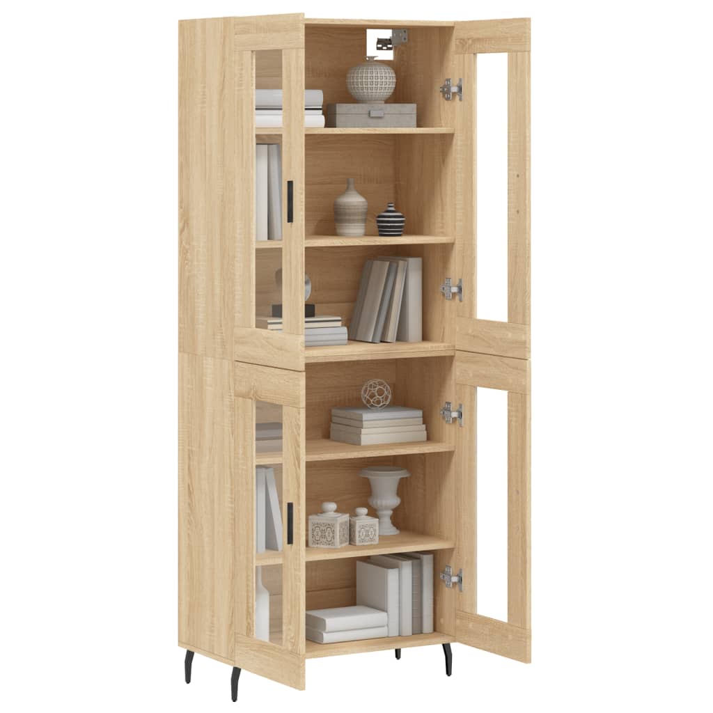 Skříň Highboard Dub Sonoma 69,5 X 34 X 180 Cm Kompozitní Dřevo