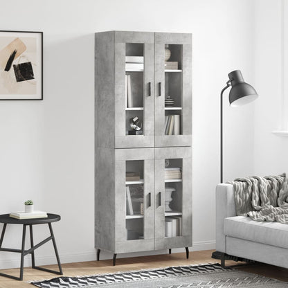 Skříň Highboard Betonově Šedá 69,5X34X180 Cm Kompozitní Dřevo