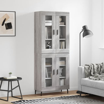 Skříň Highboard Betonově Šedá 69,5X34X180 Cm Kompozitní Dřevo
