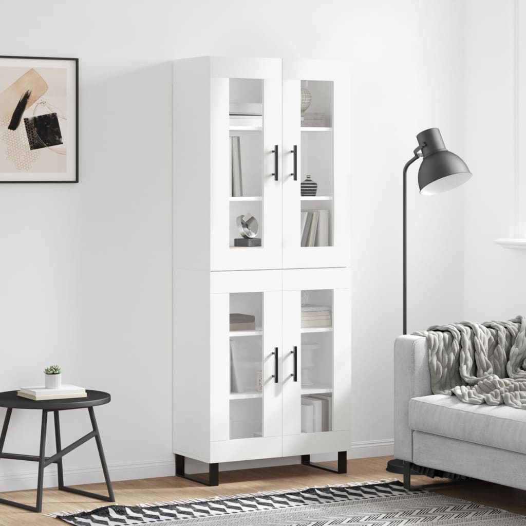 Skříň Highboard Betonově Šedá 69,5X34X180 Cm Kompozitní Dřevo