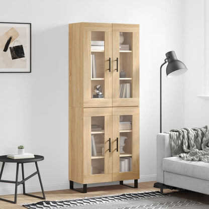 Skříň Highboard Betonově Šedá 69,5X34X180 Cm Kompozitní Dřevo