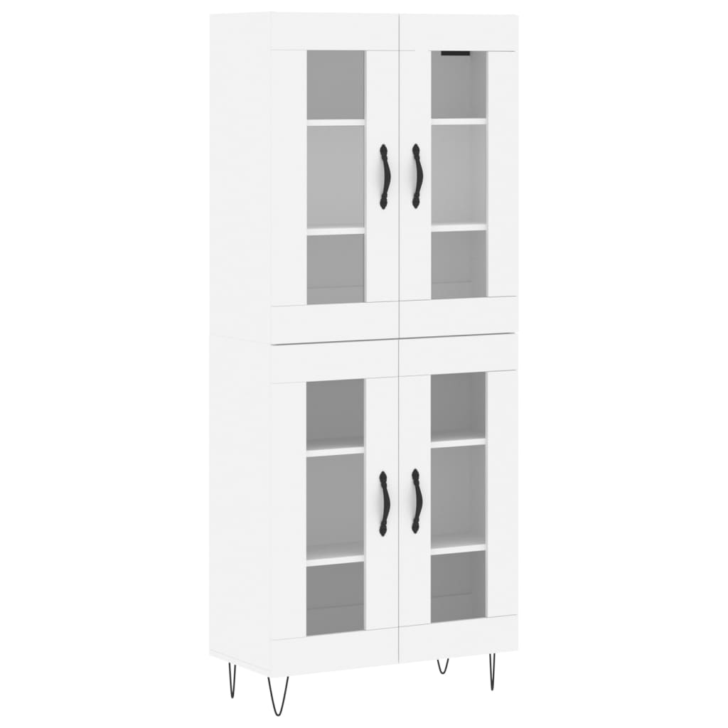 Skříň Highboard Bílá 69,5 X 34 X 180 Cm Kompozitní Dřevo