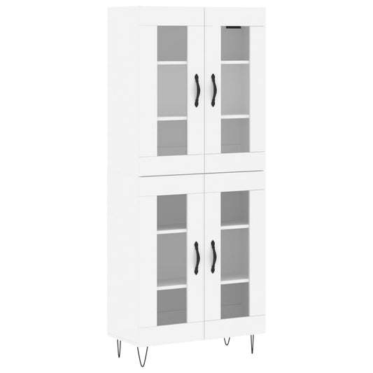 Skříň Highboard Bílá 69,5 X 34 X 180 Cm Kompozitní Dřevo