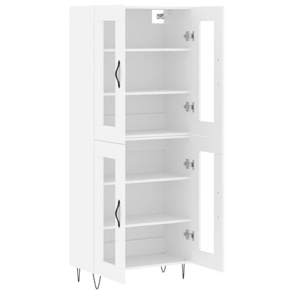 Skříň Highboard Bílá 69,5 X 34 X 180 Cm Kompozitní Dřevo