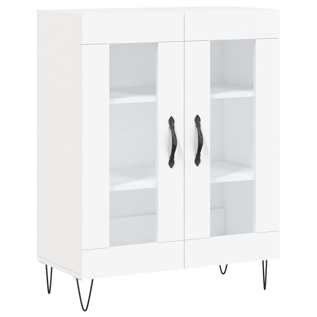 Skříň Highboard Bílá 69,5 X 34 X 180 Cm Kompozitní Dřevo