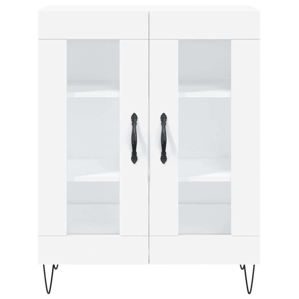 Skříň Highboard Bílá 69,5 X 34 X 180 Cm Kompozitní Dřevo