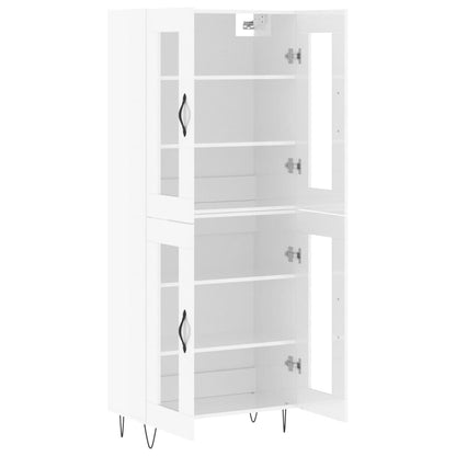 Skříň Highboard Lesklá Bílá 69,5 X 34 X 180 Cm Kompozitní Dřevo