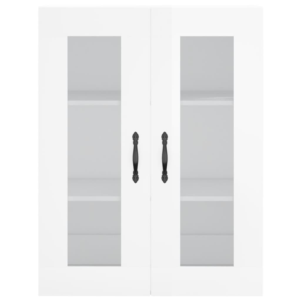 Skříň Highboard Lesklá Bílá 69,5 X 34 X 180 Cm Kompozitní Dřevo