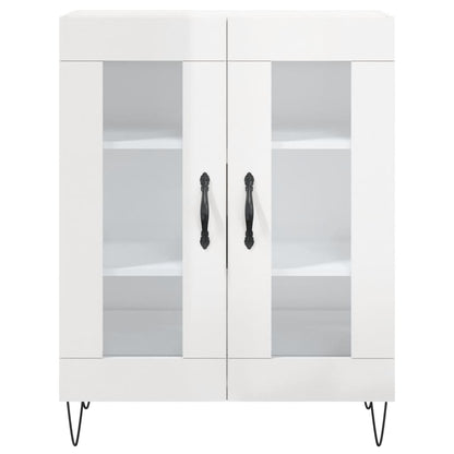 Skříň Highboard Lesklá Bílá 69,5 X 34 X 180 Cm Kompozitní Dřevo
