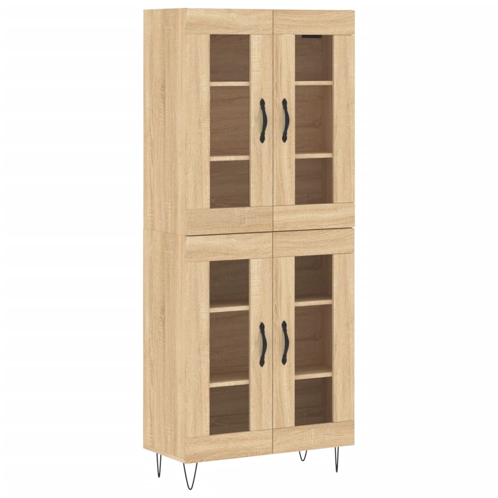 Skříň Highboard Dub Sonoma 69,5 X 34 X 180 Cm Kompozitní Dřevo