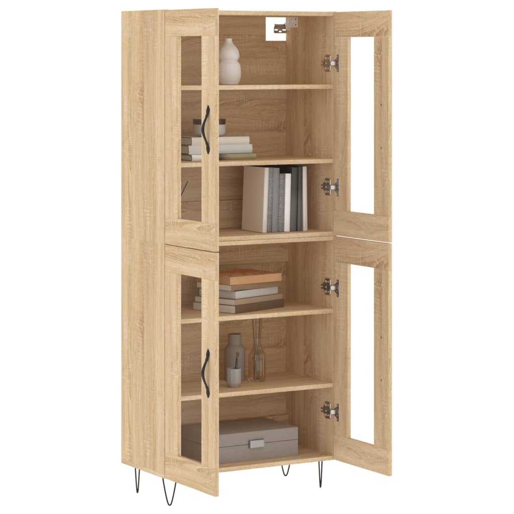Skříň Highboard Dub Sonoma 69,5 X 34 X 180 Cm Kompozitní Dřevo