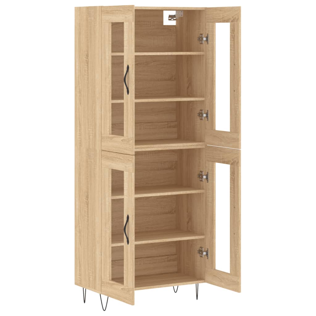 Skříň Highboard Dub Sonoma 69,5 X 34 X 180 Cm Kompozitní Dřevo