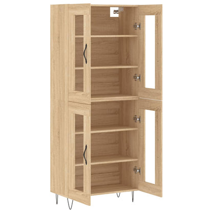 Skříň Highboard Dub Sonoma 69,5 X 34 X 180 Cm Kompozitní Dřevo