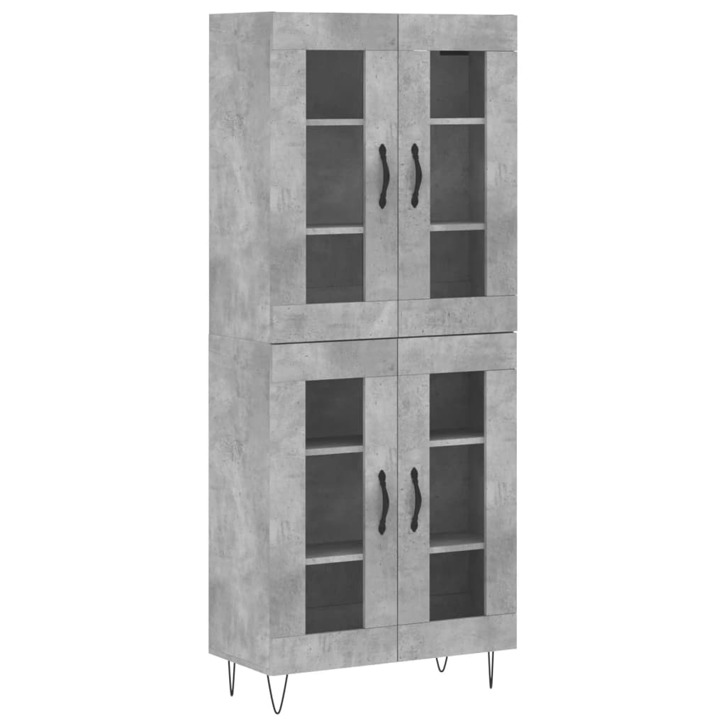 Skříň Highboard Betonově Šedá 69,5X34X180 Cm Kompozitní Dřevo
