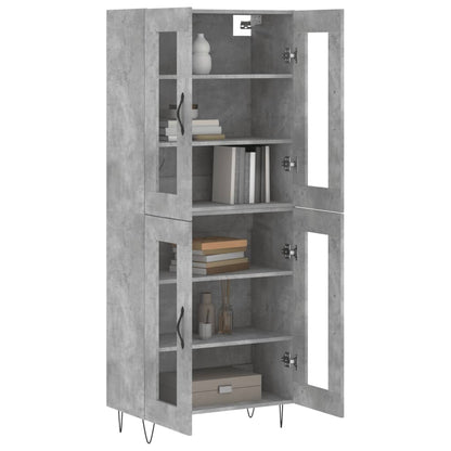 Skříň Highboard Betonově Šedá 69,5X34X180 Cm Kompozitní Dřevo