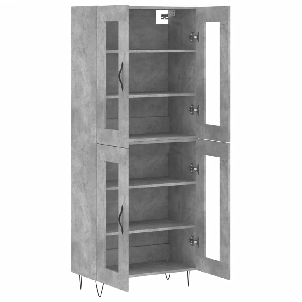 Skříň Highboard Betonově Šedá 69,5X34X180 Cm Kompozitní Dřevo