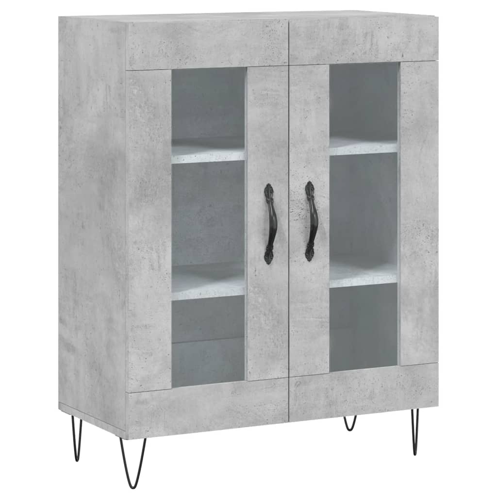 Skříň Highboard Betonově Šedá 69,5X34X180 Cm Kompozitní Dřevo
