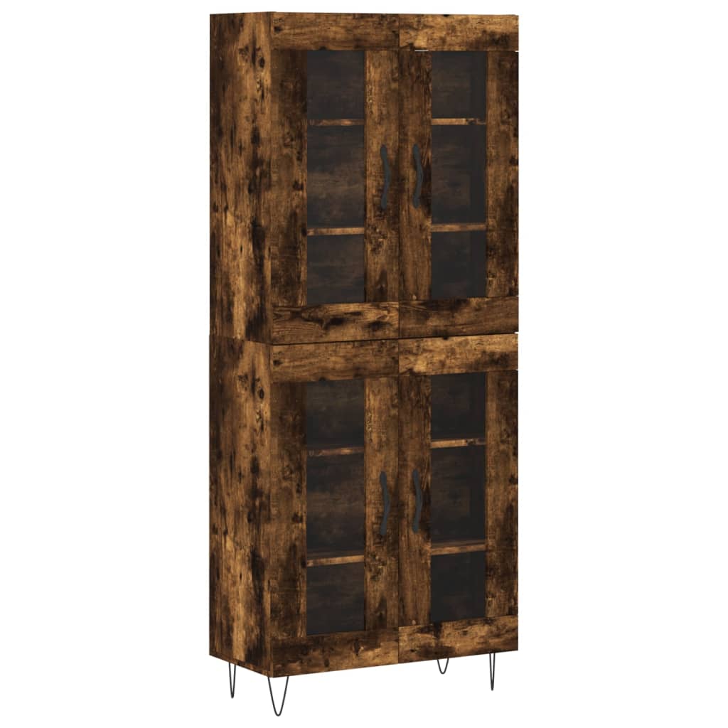 Skříň Highboard Kouřový Dub 69,5 X 34 X 180 Cm Kompozitní Dřevo