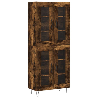 Skříň Highboard Kouřový Dub 69,5 X 34 X 180 Cm Kompozitní Dřevo